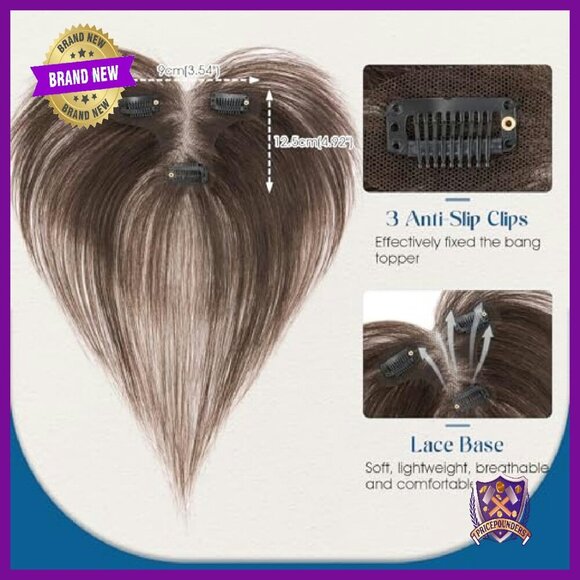 Human Hair Topper with T-Part Lace Base, 11 Inch, 150% Density main image 6